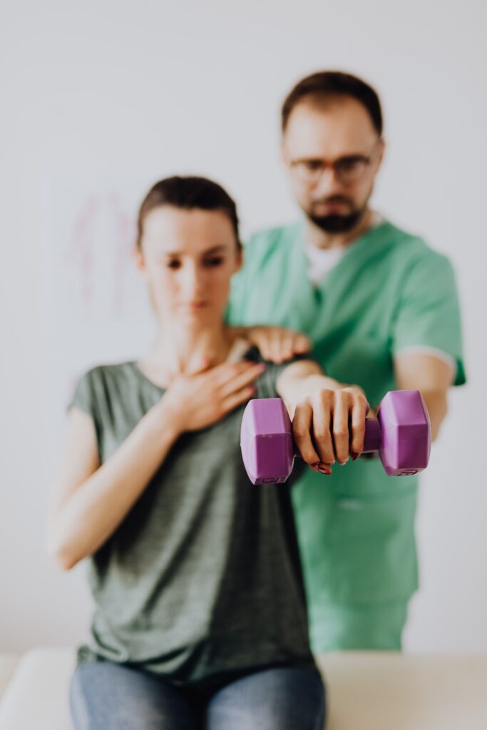 Mobile physiotherapist assisting a patient during a home visit in Southern River, Perth